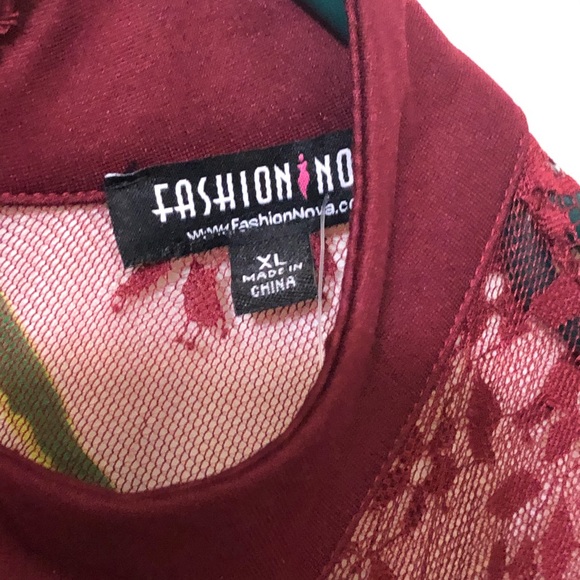 Fashion nova burgundy dress Nwt - Picture 4 of 11